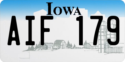 IA license plate AIF179