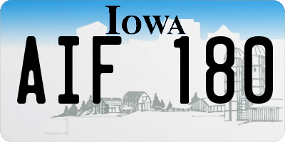 IA license plate AIF180