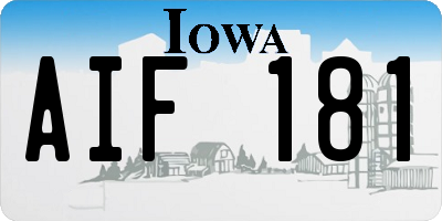 IA license plate AIF181