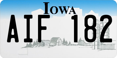IA license plate AIF182