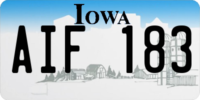 IA license plate AIF183