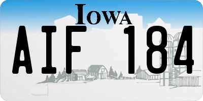 IA license plate AIF184