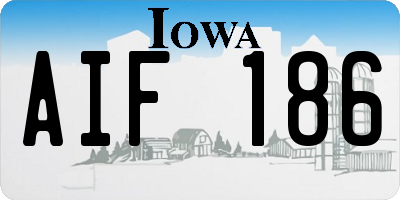 IA license plate AIF186