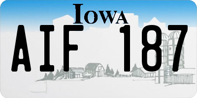IA license plate AIF187