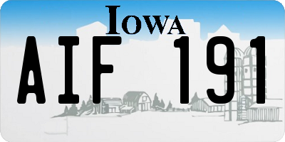 IA license plate AIF191