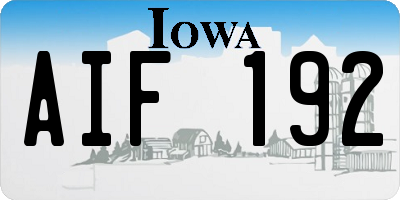 IA license plate AIF192