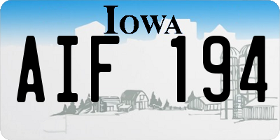 IA license plate AIF194