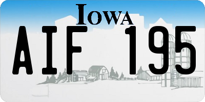 IA license plate AIF195