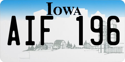 IA license plate AIF196