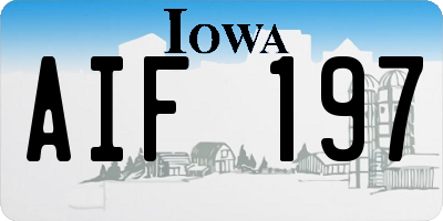 IA license plate AIF197