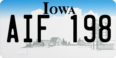 IA license plate AIF198