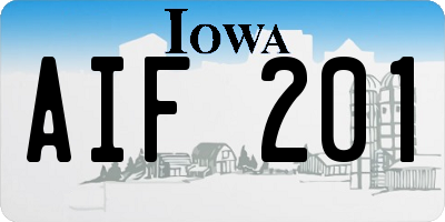 IA license plate AIF201