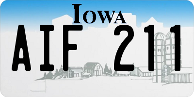 IA license plate AIF211