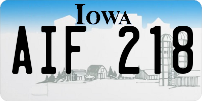 IA license plate AIF218
