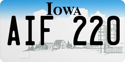 IA license plate AIF220