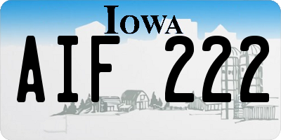 IA license plate AIF222