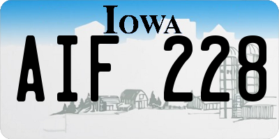 IA license plate AIF228