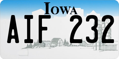 IA license plate AIF232