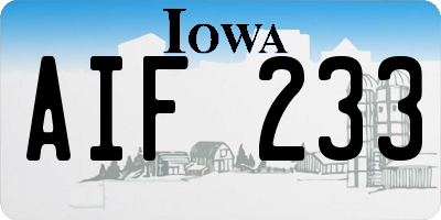 IA license plate AIF233