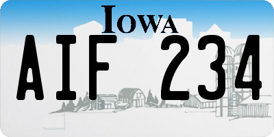 IA license plate AIF234