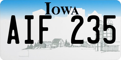 IA license plate AIF235
