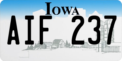 IA license plate AIF237