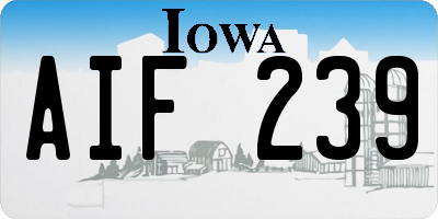 IA license plate AIF239