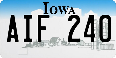 IA license plate AIF240