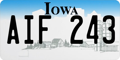 IA license plate AIF243