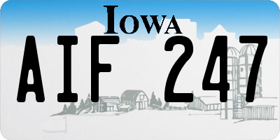 IA license plate AIF247