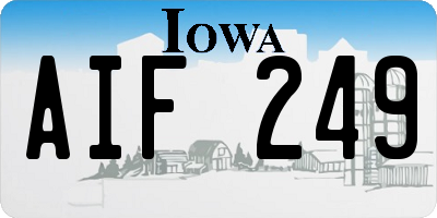 IA license plate AIF249