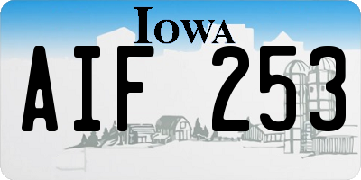 IA license plate AIF253
