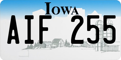IA license plate AIF255