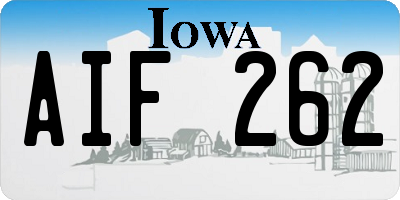 IA license plate AIF262