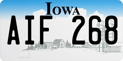 IA license plate AIF268