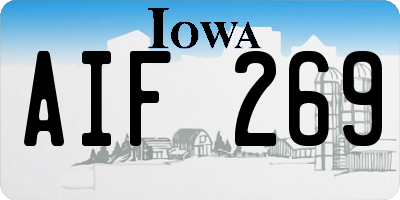 IA license plate AIF269