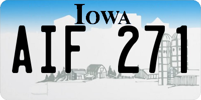 IA license plate AIF271