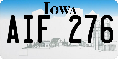 IA license plate AIF276