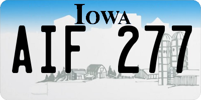 IA license plate AIF277