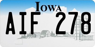 IA license plate AIF278
