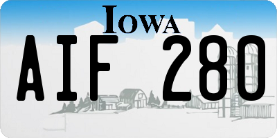 IA license plate AIF280