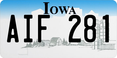 IA license plate AIF281
