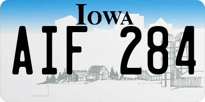 IA license plate AIF284