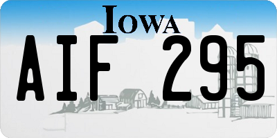 IA license plate AIF295