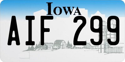 IA license plate AIF299