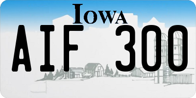 IA license plate AIF300