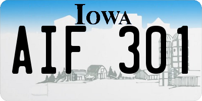 IA license plate AIF301