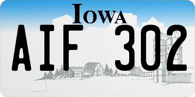 IA license plate AIF302
