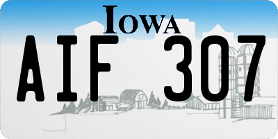 IA license plate AIF307