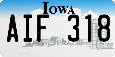 IA license plate AIF318